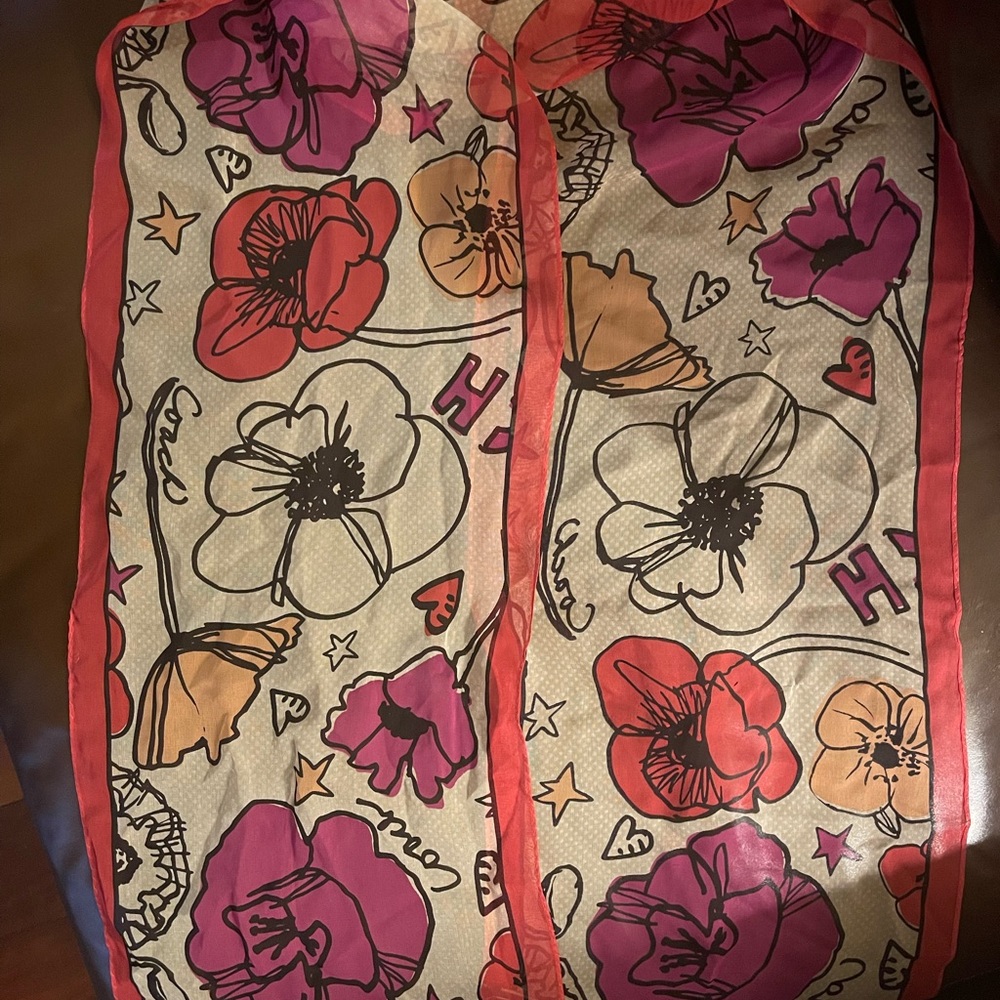 Coach floral mini scarf